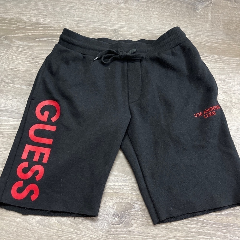 GUESS los angeles mens black sweat shorts SMALL